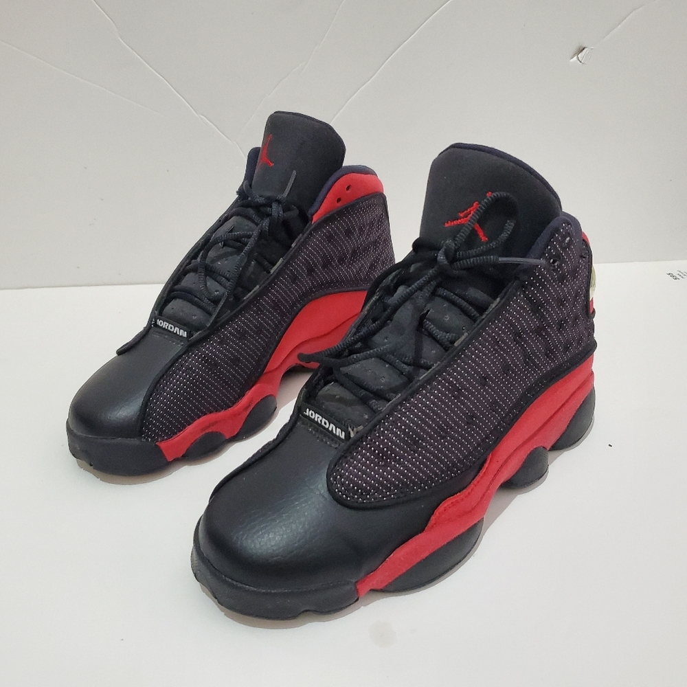 Air Jordan 13 Retro Inspired Black & Red Sneakers Size 5.5